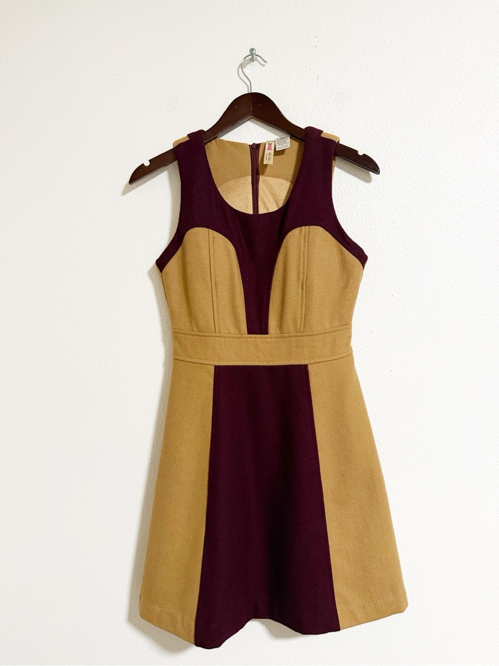 ModCloth Alice Moon Colorblock Wool Blend Retro Mod Mini Dress Size S